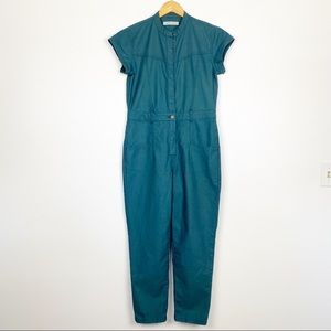 Outerknown Blue Short Sleeve Jumpsuit Boiler Size L